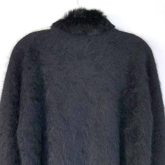 Radzoli by Fully Fashion Mink Fur Accent Angora Rabbit Blend Jacket Sz M - L - Picture 5 of 16